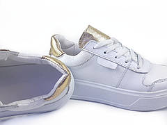 Взуття жіноче кросівки білі з натуральної шкіри від виробника по знижці 35 36 37 38 39 40 41, фото 3