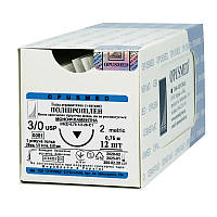 Поліпропелен Opusmed USP 3/0(EP 2), 0,75 М, з ріж.голкою  22мм 1/2 кола