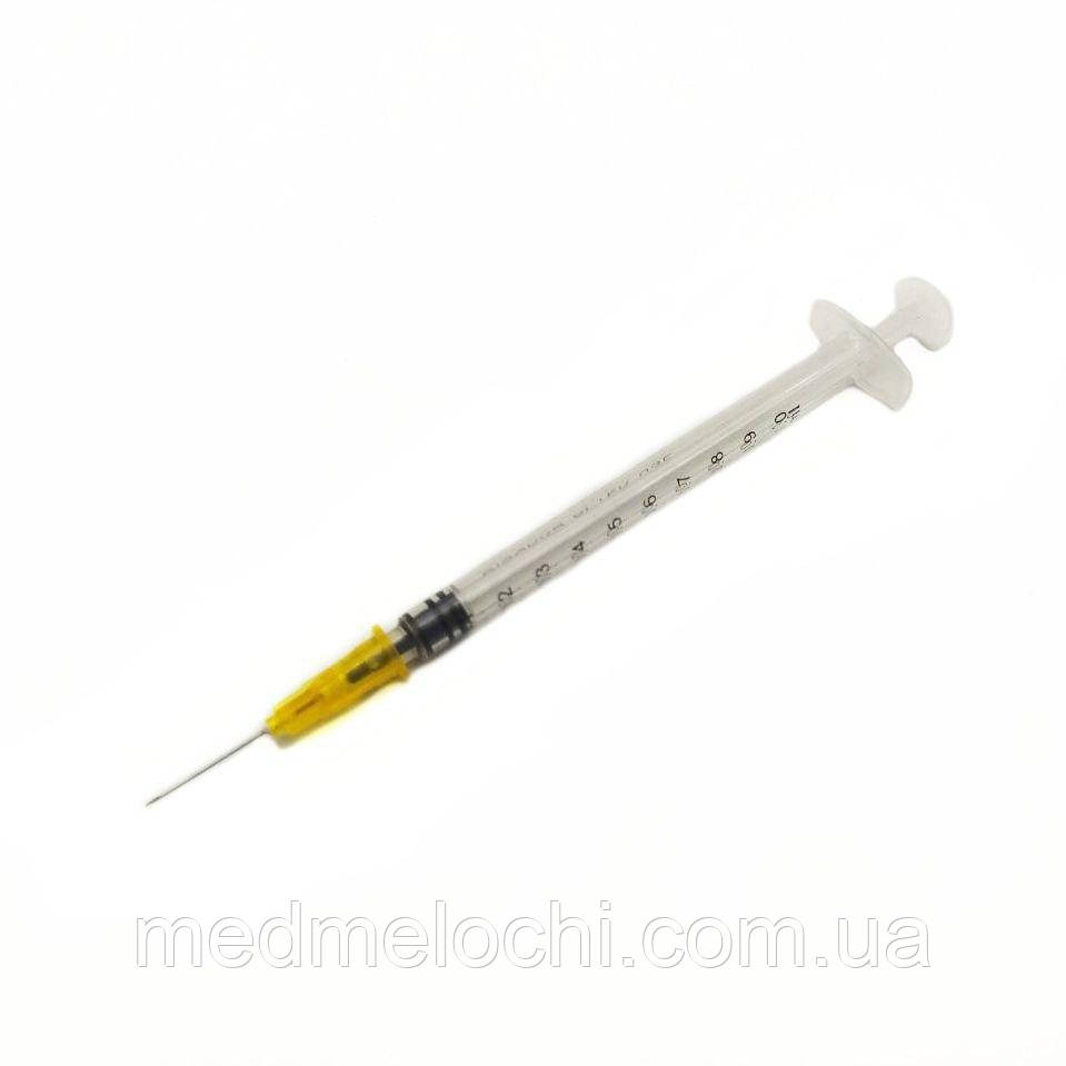 Шприц ін'єкційний 3-х компонентний 1 мл з голкою Medicare