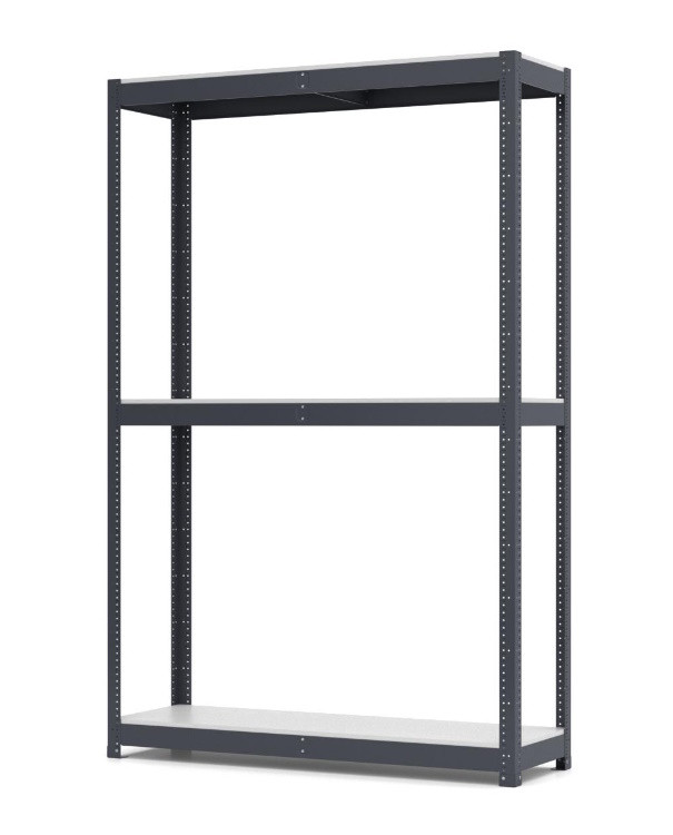 Стелаж для складу, архіву, магазину. чк-400 пофарбований ral 7024 1887*1440*460*3полиць ЛДСП, фото 1