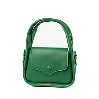 Сумка женская через плечо с ручками и плечевым ремешком, сумочка из кожзама, Зеленый