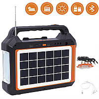 Фонарь 3 в 1 с солнечной батареей EP-0158 / Аккумуляторное радио с Bluetooth и USB / Кемпинговый фонарик