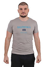 Футболка чоловіча Balenciaga 23-1854 світло-сіра, фото 3