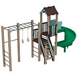 Дитячий майданчик Котик з пластиковою гіркою спіральної, фото 3