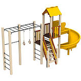 Дитячий майданчик Котик з пластиковою гіркою спіральної, фото 6