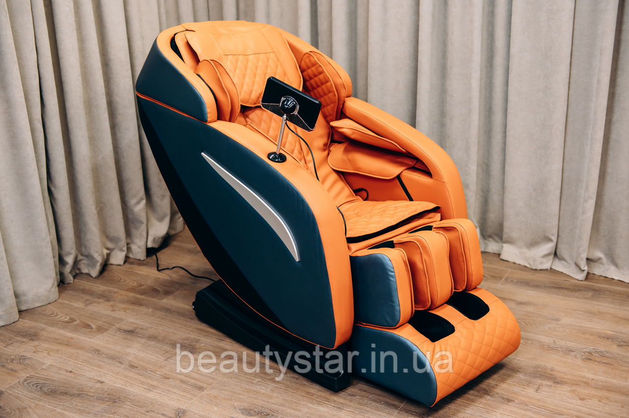 Крісло з масажем для людей до 140кг XZERO X11 SL Blue на зріст до 195см