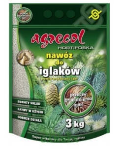 Комплексне мінеральне добриво від пожовтіння хвої Hortifoska Agrecol NPK 0.0.6, 3 кг, фото 1