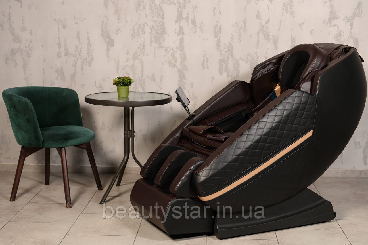 Шикарне масажне крісло в шоколадному кольорі XZERO X44 SL Brown зі зростанням користувача до 185см і вагою до 130