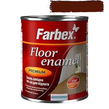 Емаль алкідна для підлоги ПФ-266 Farbex червоно-коричнева 0.9 кг