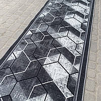 67 см, HILTON килимова доріжка на відріз, сірий колір, абстракція, для коридору та кухні.