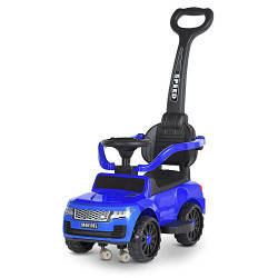 Дитяча машинка-каталка Bambi M 4810EL-4 синя машинка з ручкою каталка