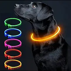 Силіконовий світлодіодний LED-нашийник для тварин собак і кішок Dt