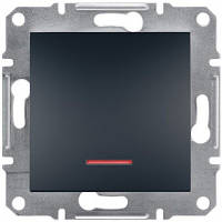 Кнопочный выключатель, с подсветкой, самозажимной, Asfora Антрацит EPH1600171