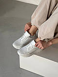 Кросівки жіночі шкіряні білі на білій підошві, фото 3