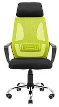 Крісло Профі Хром Сітка чорна + зелена ТМ Richman, фото 3