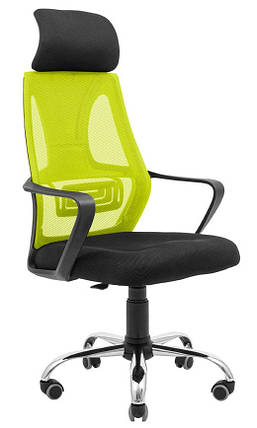 Крісло Профі Хром Сітка чорна + зелена ТМ Richman, фото 1