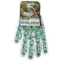 Рукавички робочі трикотажні білі з ПВХ-зел. 10 кл. 9р. Соняшник ДОЛОНІ