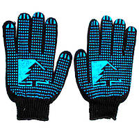 Рукавички ТМ A-tex в'язані з ПВХ-точкою -7клас (чорн) (10пар/уп)