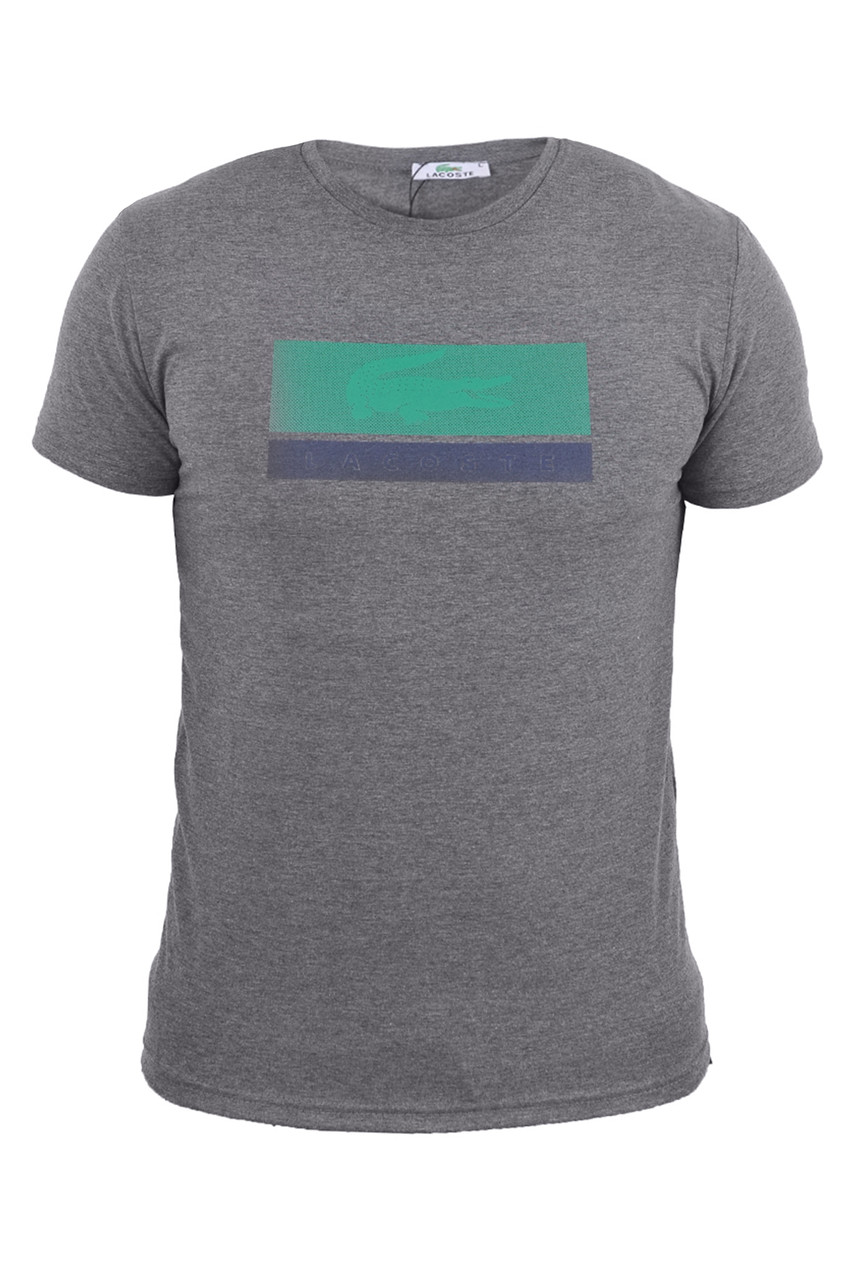 Футболка чоловіча Lacoste 23-L2085 темно-сіра