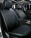 Чохли на сидіння Рено Меган 2 (Renault Megane 2) модельні MAX з екошкіри Чорно-зелений, фото 2