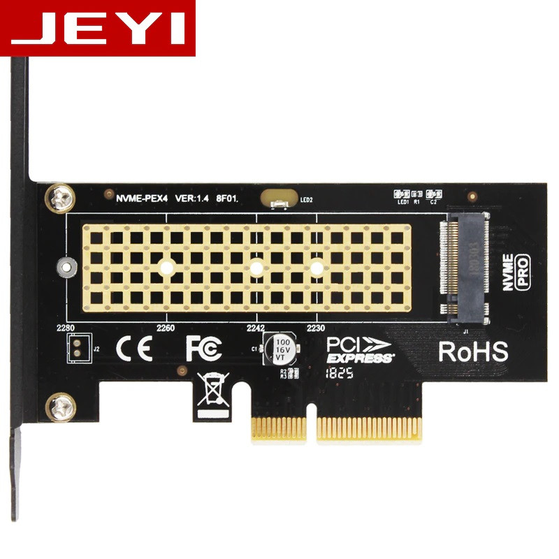 Адаптер JEYI SK4 M.2 NVMe M-key SSD to PCI-E 3.0 4.0 X4 X8 X16