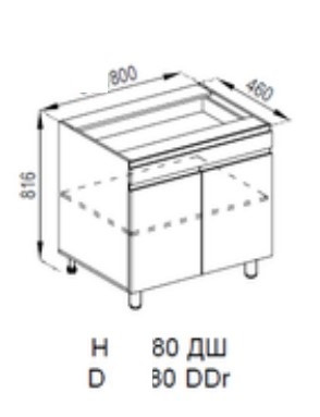 Нижня кухонна шафка 80 ДШ