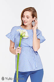 Блуза для вагітних і годуючих мам Marion S Юла Мама Білий+Синій