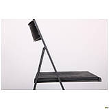 Стілець розкладний Ібіца чорний пластик зі спинкою, фото 4