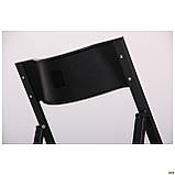 Стілець розкладний Ібіца чорний пластик зі спинкою, фото 5