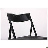 Стілець розкладний Ібіца чорний пластик зі спинкою, фото 9