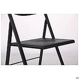 Стілець розкладний Ібіца чорний пластик зі спинкою, фото 10
