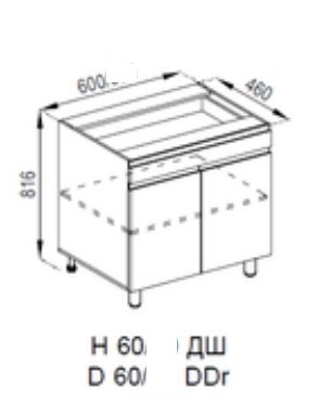 Нижня кухонна шафка 60 ДШ LUX Софі