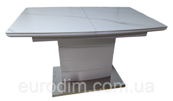 Стол обеденный раскладной керамика с МДФ белый DAOSUN DT 8053, фото 1