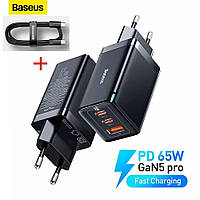 Сетевое зарядное устройство BASEUS GaN5 Pro Fast Charger 2C+U 65W Black