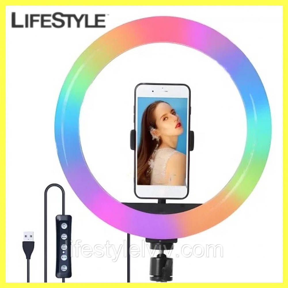 Кільцева лампа для блогера 33см, RING MJ33 / Професійний Led світильник / Світлодіодна лампа, фото 1