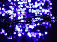 Електрична гірлянда з формою лампи Рубінка велика на 300LED та чорного дроту Синій, фото 5