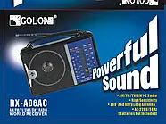 Портативний акумуляторний радіоприймач Golon RX-A08AC, фото 2