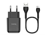 Зарядное устройство 220В USBx1 с кабелем USB - micro USB Hoco N2 Vigour