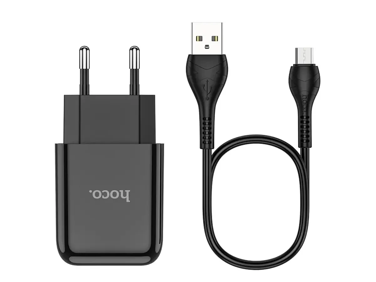 Зарядний пристрій 220В USBx1 з кабелем USB - micro USB Hoco N2 Vigour