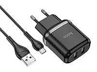 Зарядное устройство 220В USBx2 с кабелем USB - micro USB Hoco N4 Aspiring
