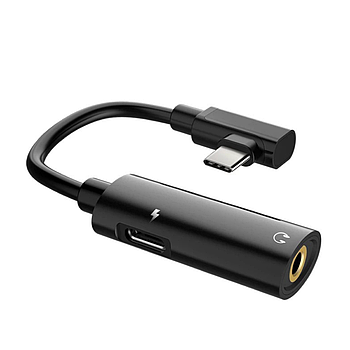 Перехідник конвертер аудіо 2 в 1 Jack 3,5мм - Type-C Hoco LS19