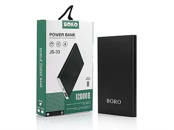 Зовнішній акумулятор Power bank 12000mAh Boro JS-33