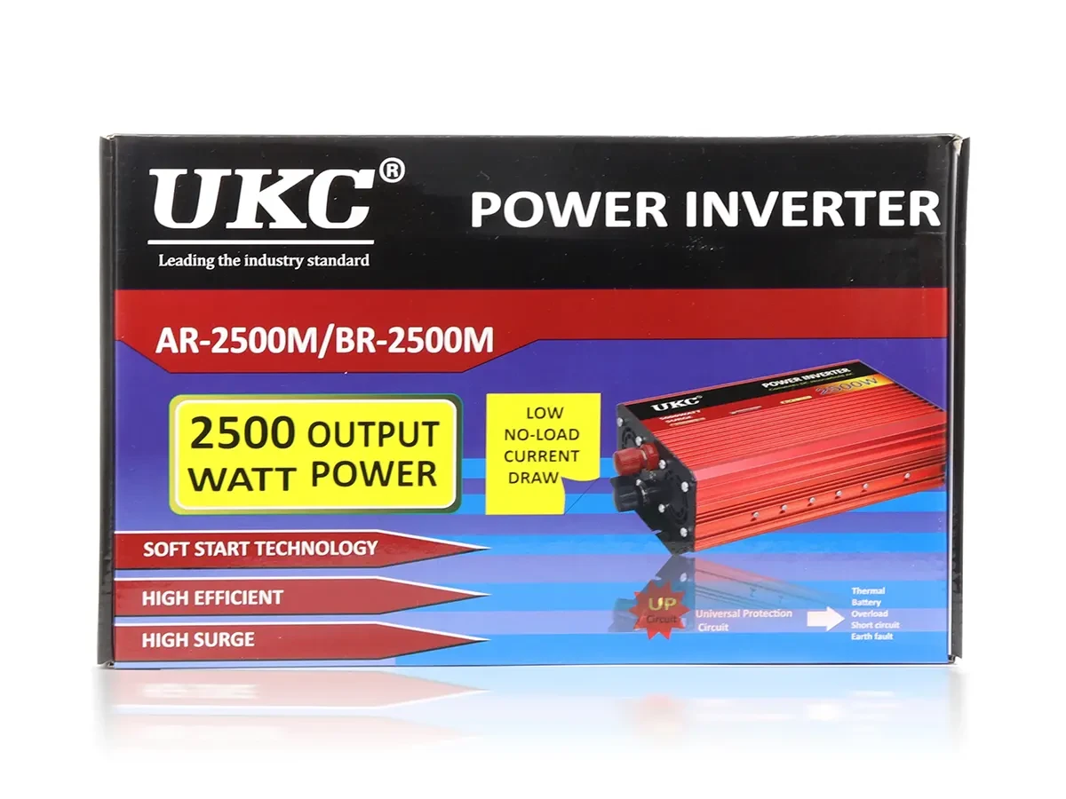 Перетворювач інвертер AC/DC 2500Вт 12В UKC SI-A2-AR2500M