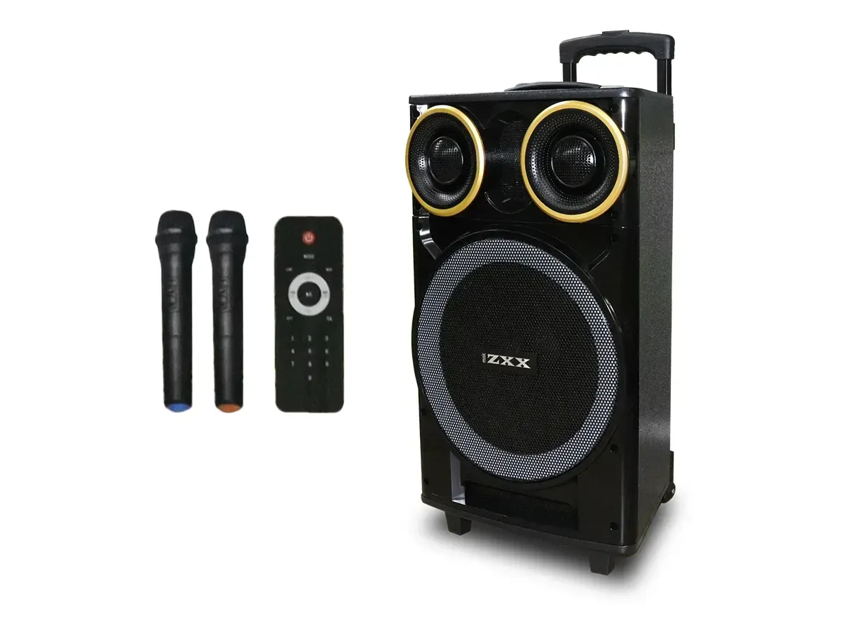 Акустична переносна колонка ZXX-9191 60Вт 12" 67х38х32см TWS/FM/USB/TF/SD/BT/REC/LED/2MIC, фото 1