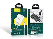 Зарядний пристрій 220В USBx2 з кабелем USB - Type-C Hoco N7 Speedy, фото 6