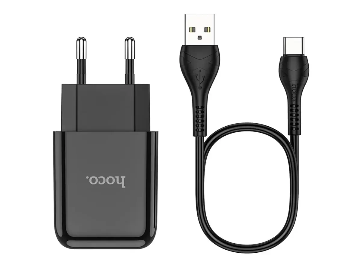 Зарядний пристрій 220В USBx1 з кабелем USB - Type-C Hoco N2 Vigour