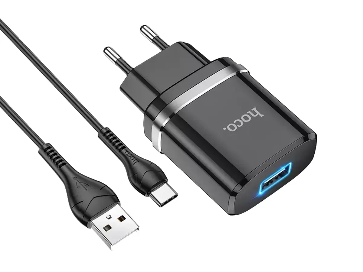 Зарядний пристрій 220В USBx1 з кабелем USB - Type-C Hoco N1 Ardent
