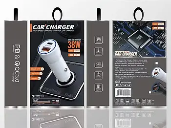Зарядний пристрій 12В 3,0А 20Вт QC3.0 USBx1 Type-Cx1 YY-GN-PD