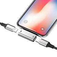 Перехідник конвертер аудіо 2 в 1 Lightning - Lightning Hoco LS24, фото 6