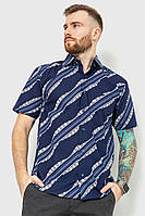 Рубашка мужская с принтом, цвет темно-синий, размер L FA_007085